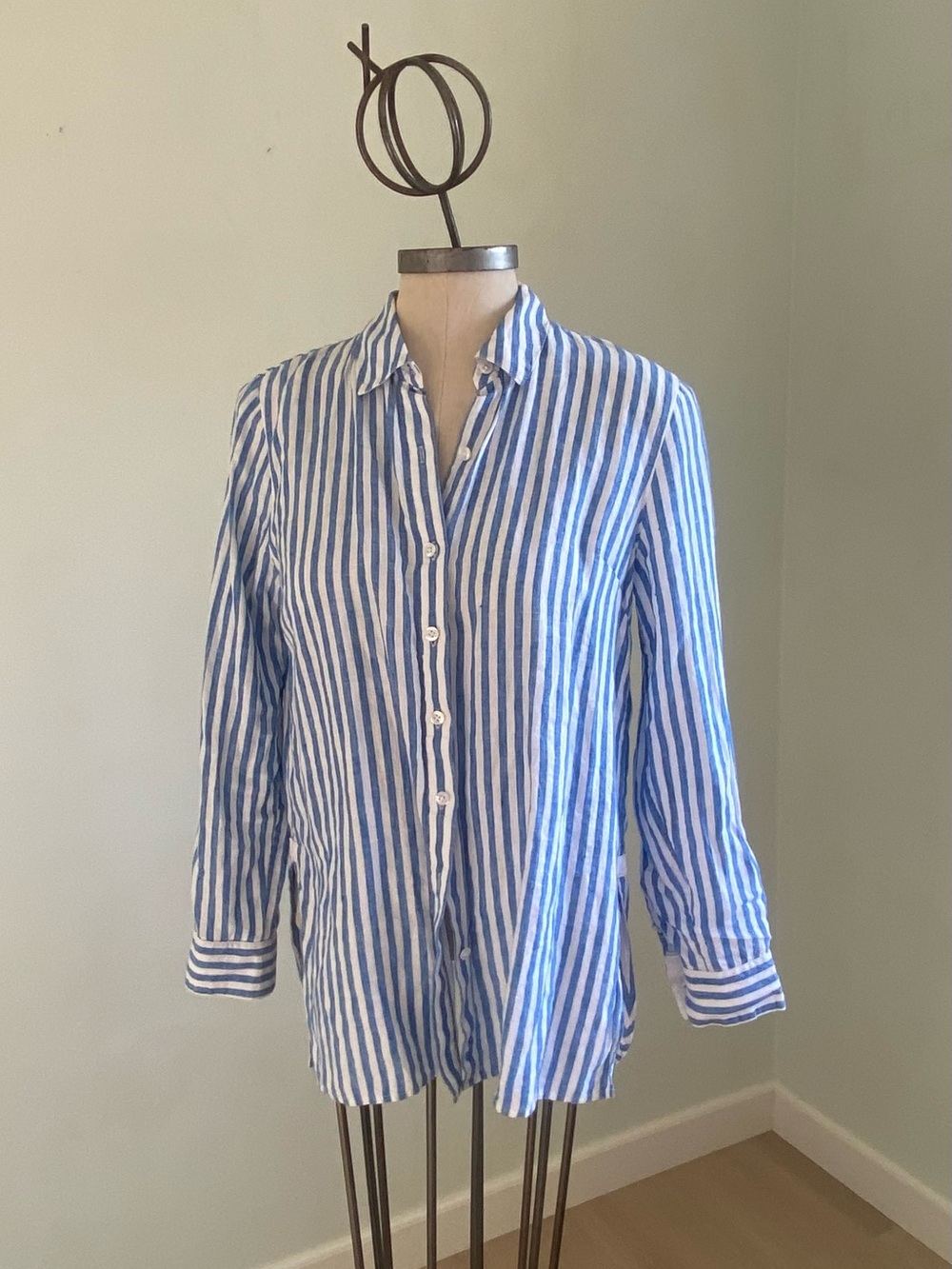 Tommy Bahama Blue and White Striped Shirt